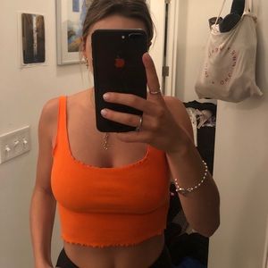 Cute orange crop tank